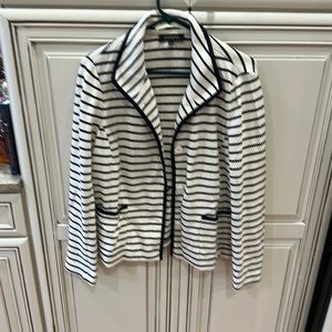 Talbots large blazer navy blue striped